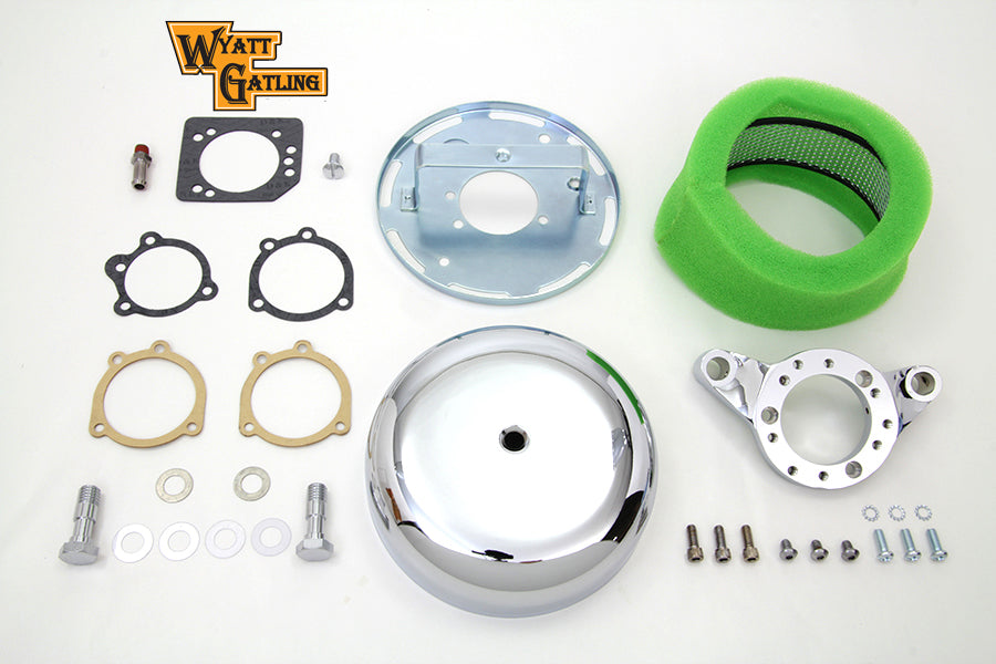 HARLEY Chrom Wyatt Gatling Luftfilter-Baugruppe passend für XL ab Baujahr 1991,
