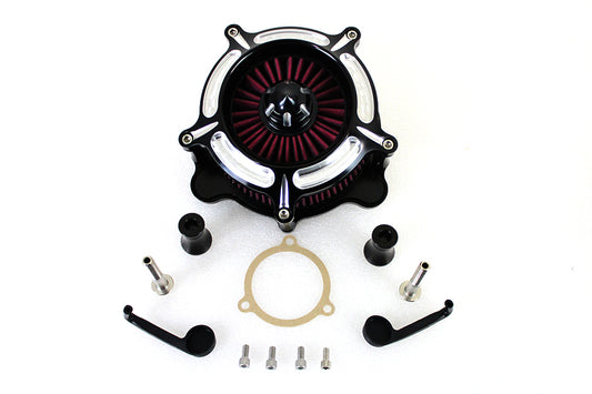 HARLEY Exposed Filter Luftfilter-Kit Schwarz Passend für 2001–2015 FLST, mit Vergaser oder EFI 1999–2015 FX