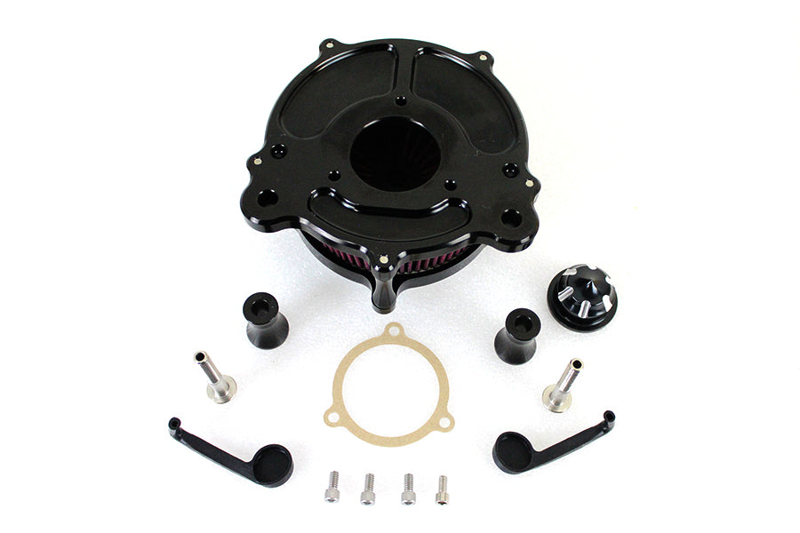 HARLEY Exposed Filter Luftfilter-Kit Schwarz Passend für 2001–2015 FLST, mit Vergaser oder EFI 1999–2015 FX