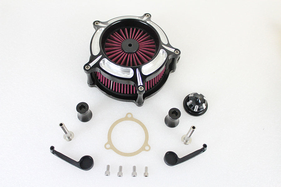 HARLEY Exposed Filter Luftfilter-Kit Schwarz Passend für 2001–2015 FLST, mit Vergaser oder EFI 1999–2015 FX