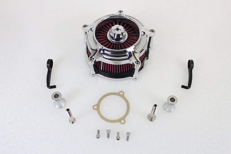 HARLEY Chrom-Luftfilterkit mit freiliegendem Filter, passend für 2001-2015 FLST, mit Vergaser oder EFI 1999-2015 F