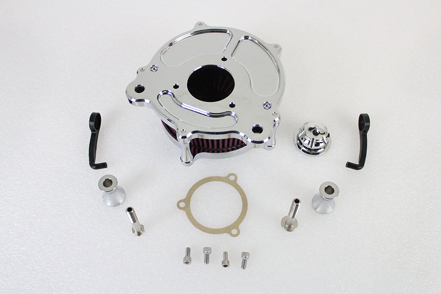HARLEY Chrom-Luftfilterkit mit freiliegendem Filter, passend für 2001-2015 FLST, mit Vergaser oder EFI 1999-2015 F