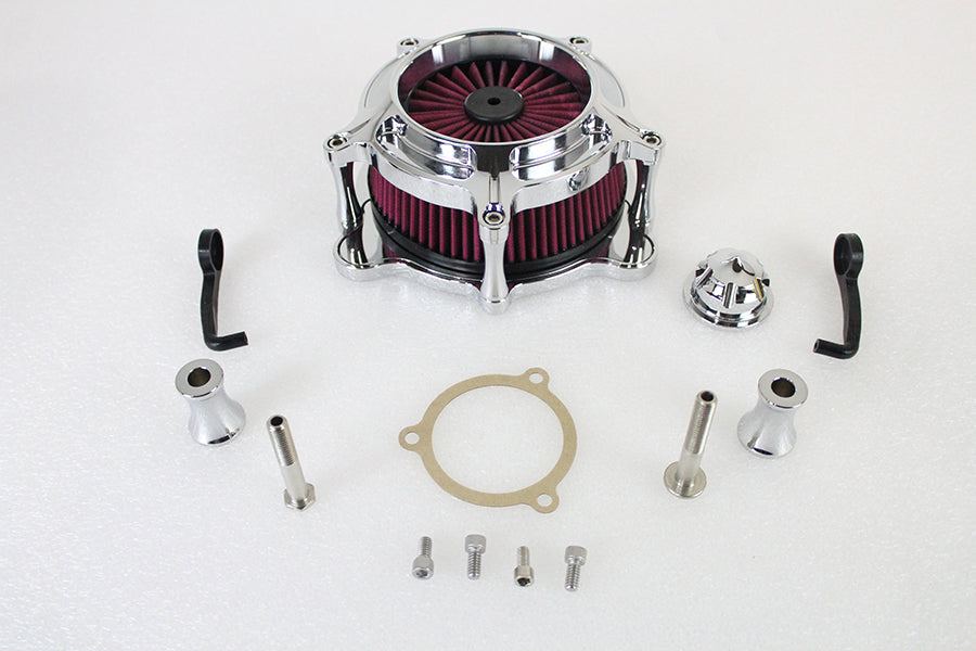HARLEY Chrom-Luftfilterkit mit freiliegendem Filter, passend für 2001-2015 FLST, mit Vergaser oder EFI 1999-2015 F