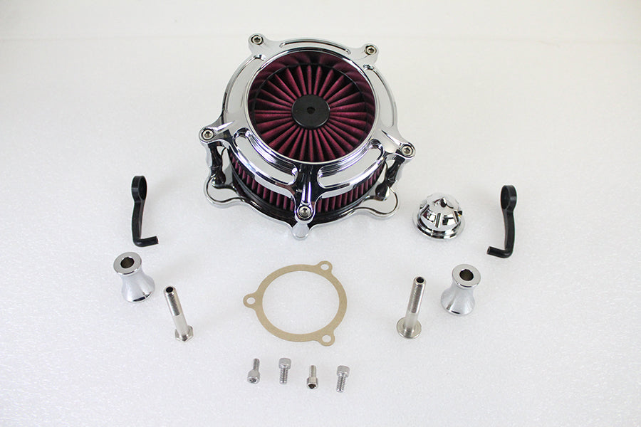 HARLEY Chrom-Luftfilterkit mit freiliegendem Filter, passend für 2001-2015 FLST, mit Vergaser oder EFI 1999-2015 F