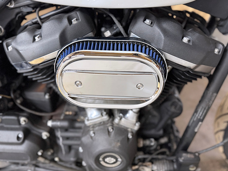 HARLEY M8 Oval Luftfilterabdeckung Kit Chrom Passt 2018-2024 FLST,   2018-2024 FXST,   2017-UP FLT,