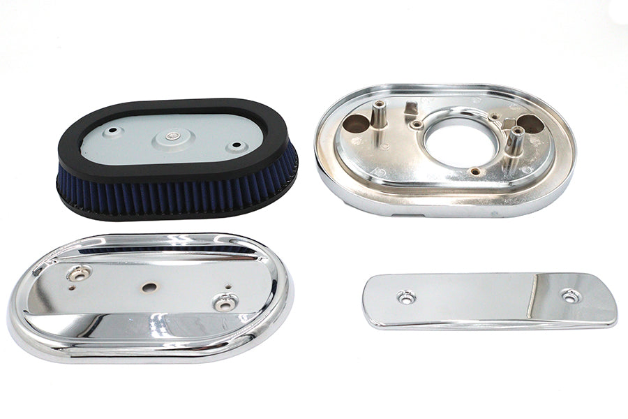 HARLEY M8 Oval Luftfilterabdeckung Kit Chrom Passt 2018-2024 FLST,   2018-2024 FXST,   2017-UP FLT,