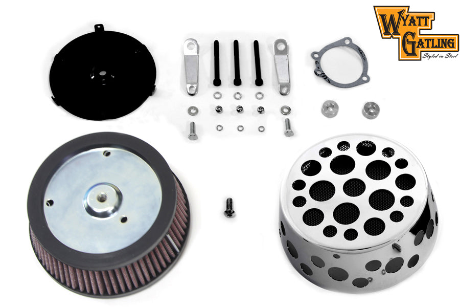 HARLEY Swiss Cheese Luftfilter-Kit Chrom Passend für 1988-2006 XL, 1993-2015 FXST, 1993-2007 FLT, 1