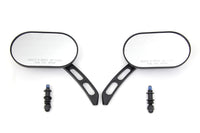 HARLEY Oblong Spiegelsatz Schwarz Billet passend für alle Modelle ab 1965, zur Verwendung links und rechts