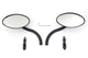 HARLEY Wyatt Gatling Black Oval Mirror Set with Contour Round Stems fits 1965-UP All,