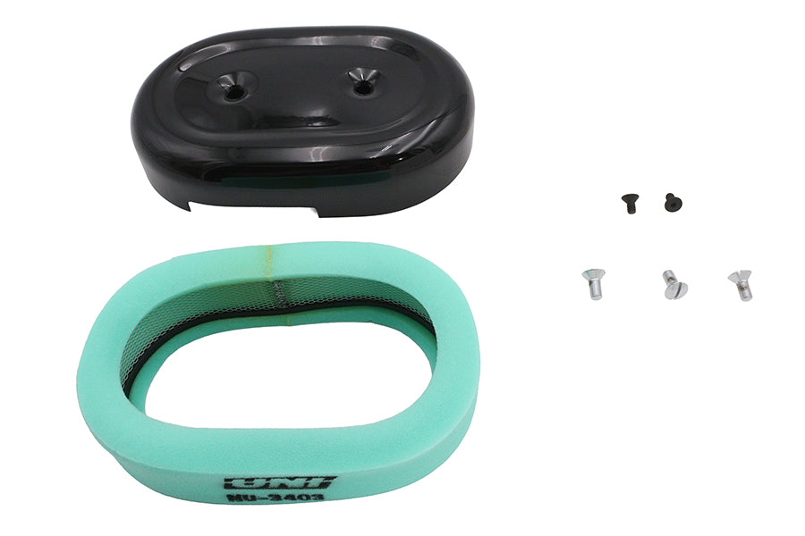 HARLEY M8 Oval Luftfilterabdeckung Kit Schwarz Passend für 2018-UP FLST, 2018-UP FXST,