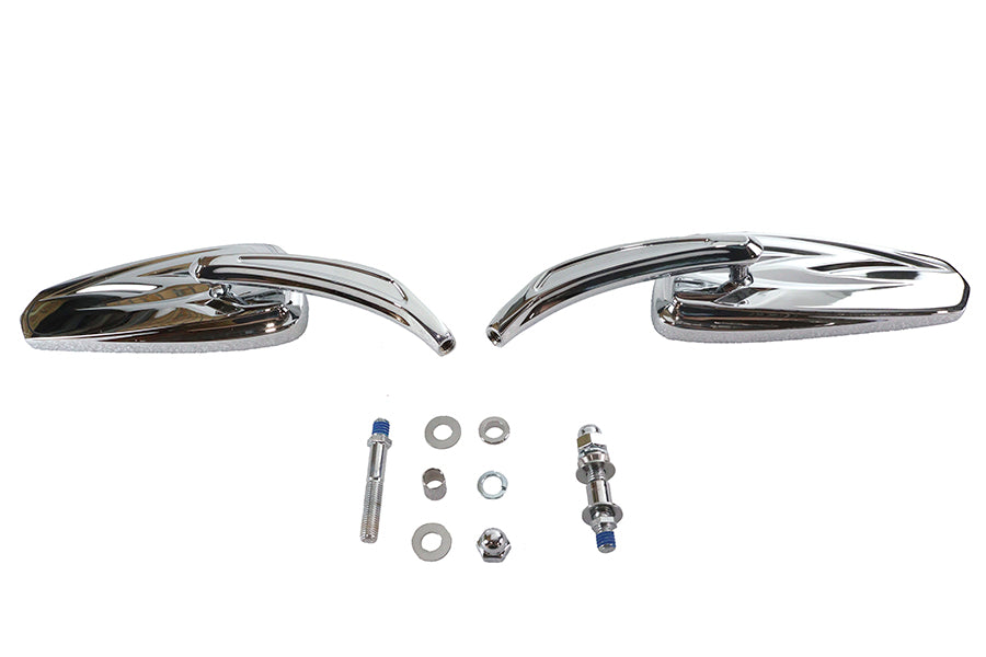 HARLEY Wyatt Gatling Teardrop Spiegelset Chrom Passend für 0-  Custom, Anwendung