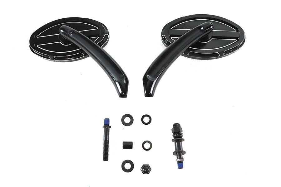 HARLEY Wyatt Gatling Rechteckspiegel Set Schwarz Passend für 0-  Custom, Anwendung