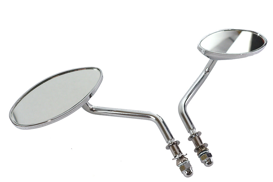 HARLEY Wyatt Gatling Ovaler Spiegelsatz Chrom Passt 0- Custom, Anwendung