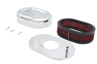 HARLEY Mini Oval Luftfilter-Kit Chrom für CV Vergaser passend für 1988-2007 XL, 1993-2007 FX,