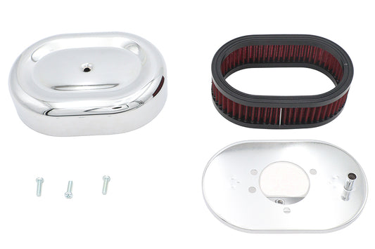HARLEY Mini Oval Air Cleaner Kit Chrome For Shorty Carburetors Fits 0-  Custom, application