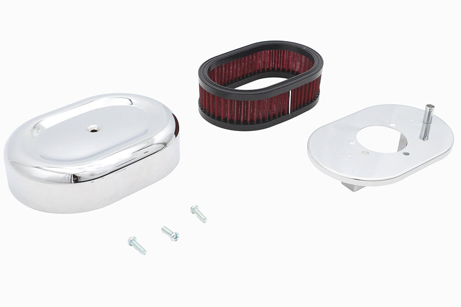 HARLEY Mini Oval Luftfilterkit Chrom Für Shorty Vergaser Passend für 0-  Custom, Anwendung