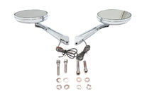 HARLEY Ellipse Spiegel Set mit LED Blinker Passend für alle Modelle ab 1965, für linke und rechte Seite