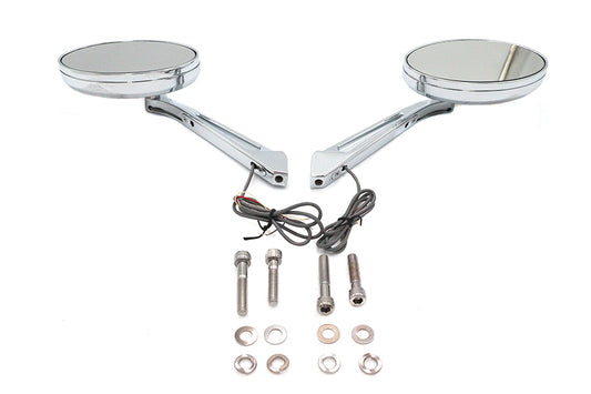 HARLEY Ellipse Spiegel Set mit LED Blinker Passend für alle Modelle ab 1965, für linke und rechte Seite