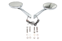 HARLEY Ellipse Spiegel Set mit LED Blinker Passend für alle Modelle ab 1965, für linke und rechte Seite