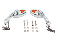 HARLEY Ellipse Spiegel Set mit LED Blinker Passend für alle Modelle ab 1965, für linke und rechte Seite