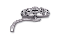 HARLEY Chrom 5 Totenkopf-Spiegel mit Billet-Wurm-Stiel passend für alle Modelle von 1965 bis heute, links oder rechts
