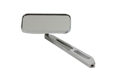 HARLEY Rectangular Mirror Chrome with Billet Stem fits 1965-UP All, models for left or right side application