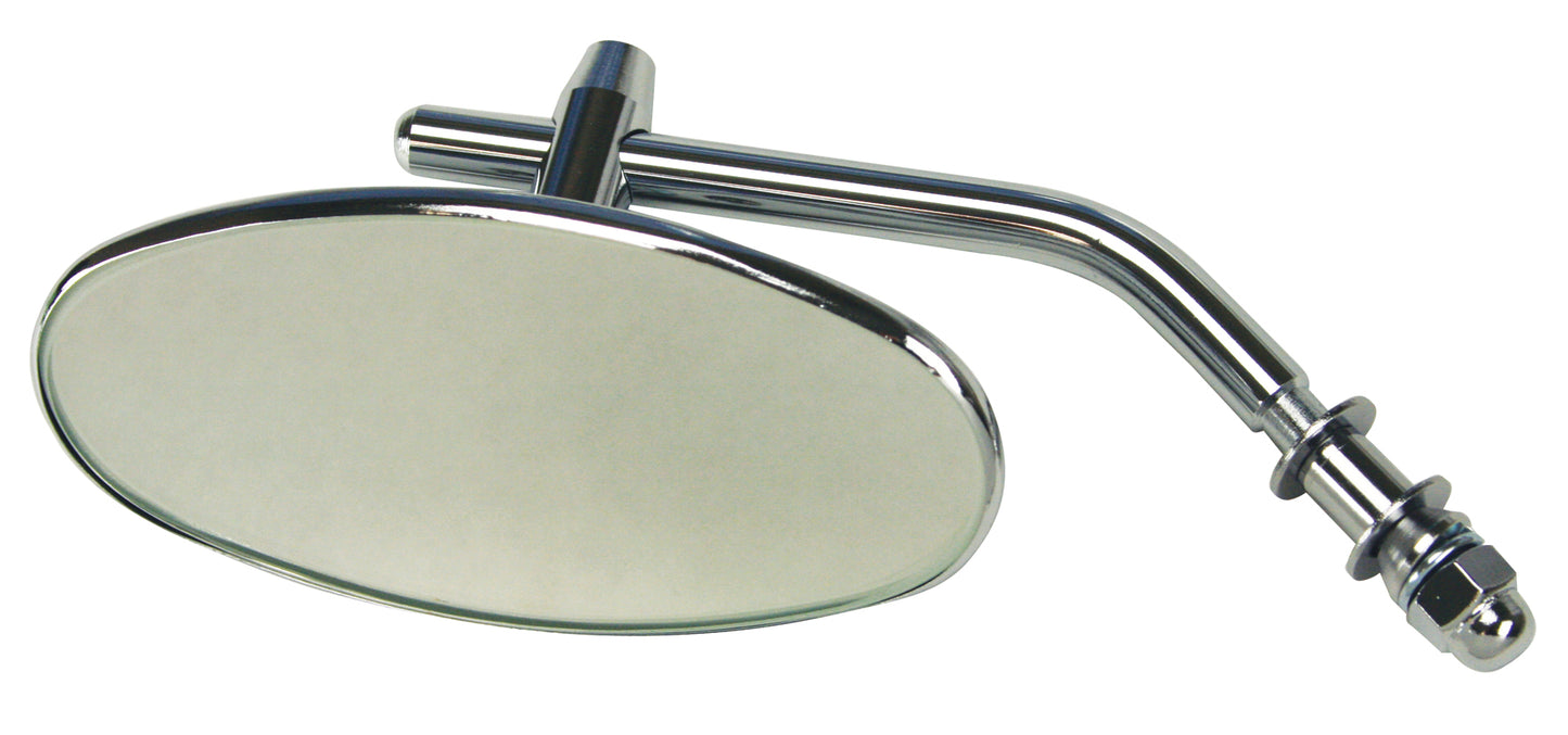 HARLEY OVAL MIRROR, W/SMOOTH BACK, CHROME Fits