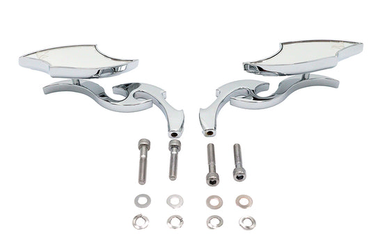 HARLEY Lucifer Spiegel-Set Billet mit Scroll-Schaft Passend für 1965-UP Alle Modelle für linke und rechte Seite
