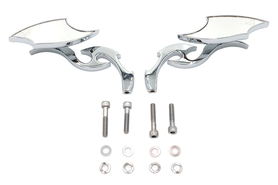 HARLEY Lucifer Spiegel-Set Billet mit Scroll-Schaft Passend für 1965-UP Alle Modelle für linke und rechte Seite