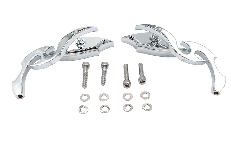 HARLEY Lucifer Spiegel-Set Billet mit Scroll-Schaft Passend für 1965-UP Alle Modelle für linke und rechte Seite
