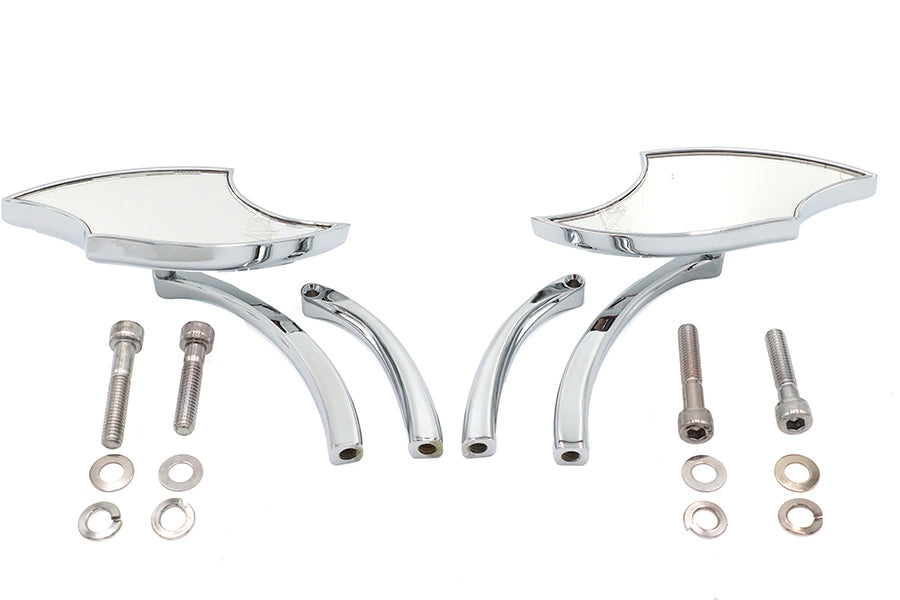 HARLEY Lucifer Spiegel Set Billet mit gebogenem Stiel Passend für 1965-UP alle Modelle, für linke und rechte Seite