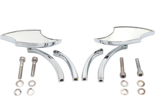HARLEY Lucifer Spiegel Set Billet mit gebogenem Stiel Passend für 1965-UP alle Modelle, für linke und rechte Seite