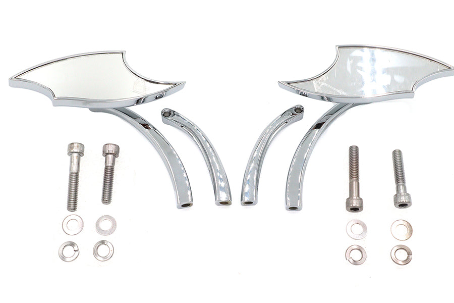 HARLEY Lucifer Spiegel Set Billet mit gebogenem Stiel Passend für 1965-UP alle Modelle, für linke und rechte Seite