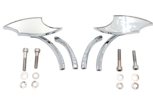 HARLEY Lucifer Spiegel Set Billet mit gebogenem Stiel Passend für 1965-UP alle Modelle, für linke und rechte Seite