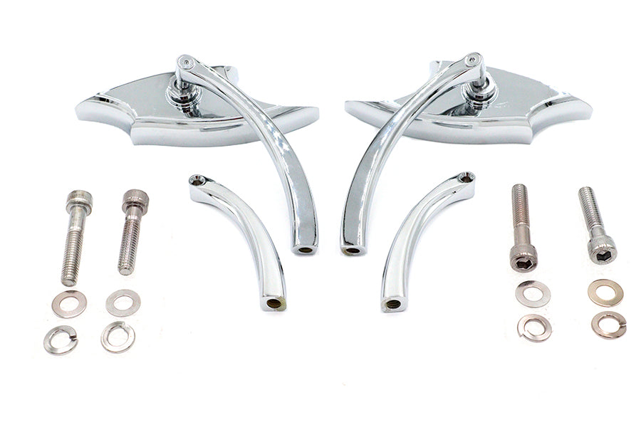 HARLEY Lucifer Spiegel Set Billet mit gebogenem Stiel Passend für 1965-UP alle Modelle, für linke und rechte Seite