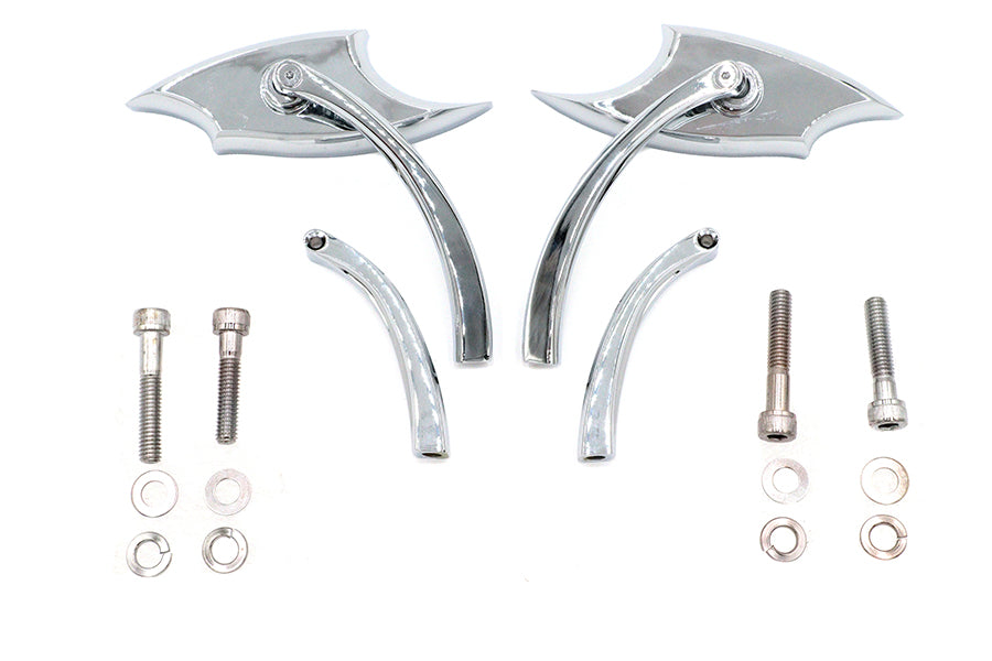 HARLEY Lucifer Spiegel Set Billet mit gebogenem Stiel Passend für 1965-UP alle Modelle, für linke und rechte Seite