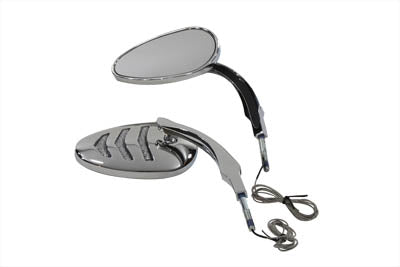 HARLEY Detonator LED Spiegelsatz Billet Passend für alle Modelle ab 1965, für links- oder rechtsseitige Montage.