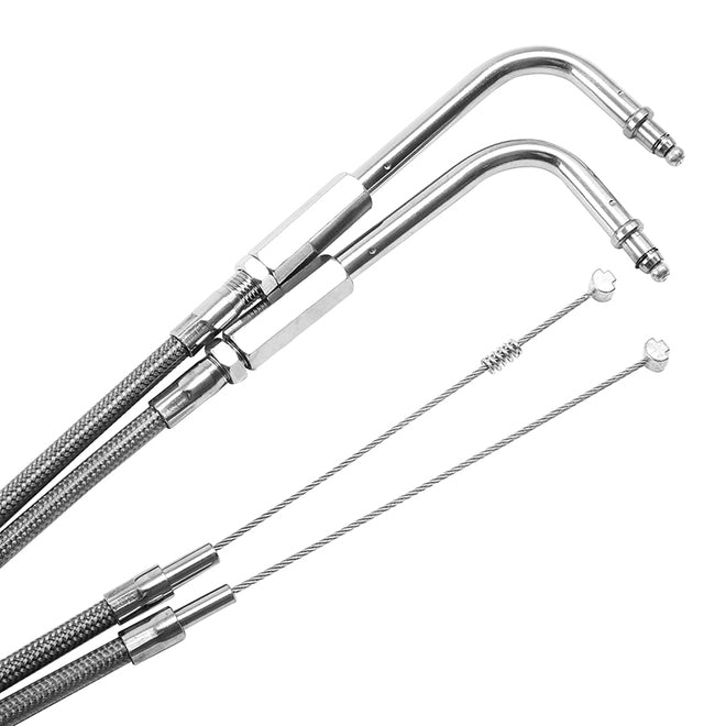 Custom Chrome HARLEY STNLSSSTLTHROTTLE&IDLE CBL 96UP HOUSIN31.1"FREE4.7"ELBOW90°