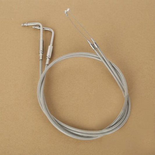 Custom Chrome HARLEY STAINLESS STEELTHROTTLE AND IDLE CABLE 96-UP H.42.9 F4.7