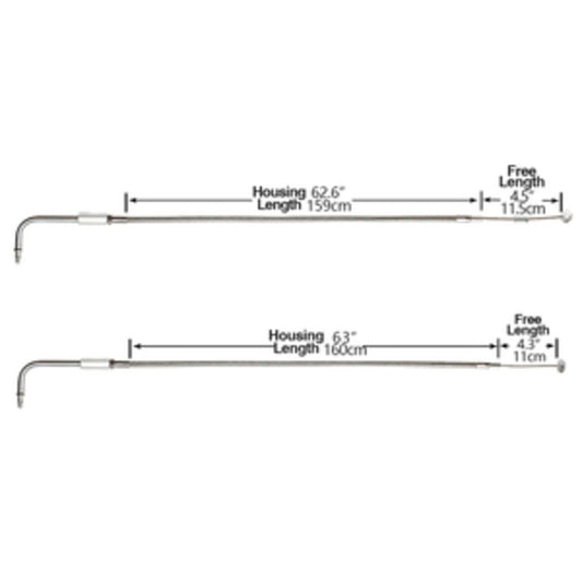 Custom Chrome HARLEY STNLSS STEELTHROTTLE&IDLE CBL 96UP HOUS63"FREE4.3"ELBOW90°