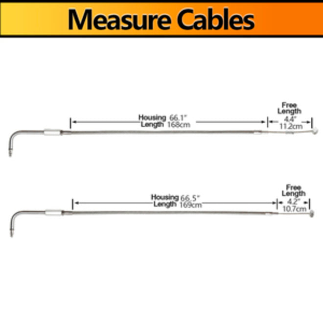 Custom Chrome HARLEY STNLSS STEEL THROTTLE&IDLE CBL 96UP HOUS66.5FREE4.2"ELBOW90°