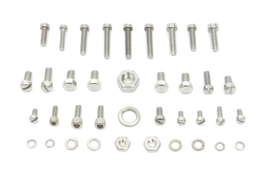 HARLEY Linkert Vergaser Schrauben-Kit Zicad beschichtet Passt 1936-1965 FL, 1936-1952 W, 1936-1957 G,