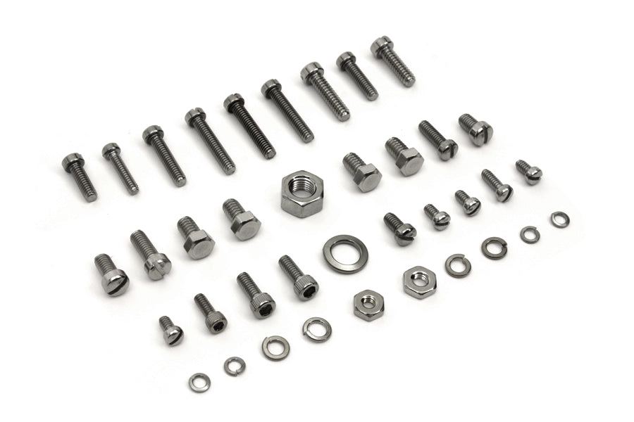 HARLEY Linkert Vergaser Schrauben-Kit Zicad beschichtet Passt 1936-1965 FL, 1936-1952 W, 1936-1957 G,