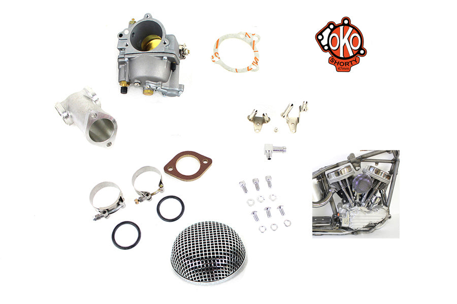 HARLEY OKO Panhead Shorty 1-7/8 Zoll Vergaserkit Legierung Passend für 1955-1965 FL, 1941-1947 FL,