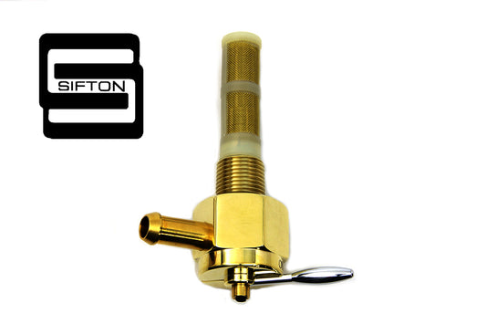 HARLEY Sifton Brass Hex Petcock 90� Right Hand Spigot fits 1965-1974 FL,  1971-1974 FX,  1955-1974 XL,