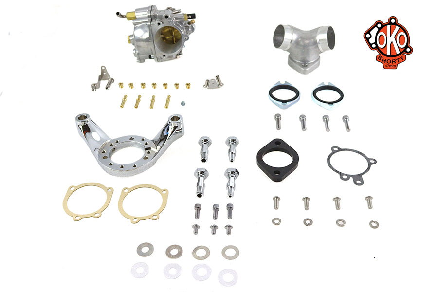 ハーレー OKO パフォーマンス 1-7/8インチ ショーティーキャブレターキット 1993-2007 FXST、1993-2007 FLST、199