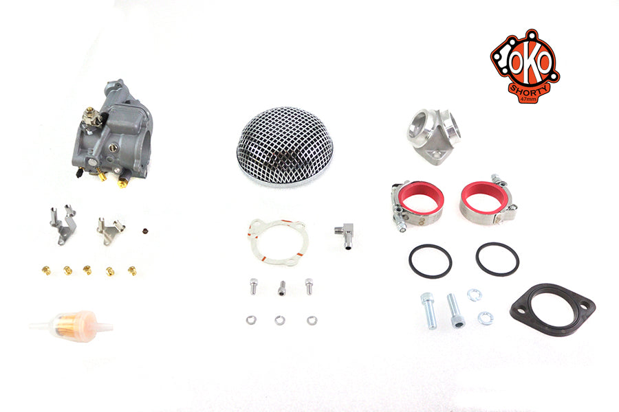 HARLEY OKO 47mm Shorty Vergaser-Kit passend für 1966-1977 FL, 1973-1977 FX, 1966-1977 XL,