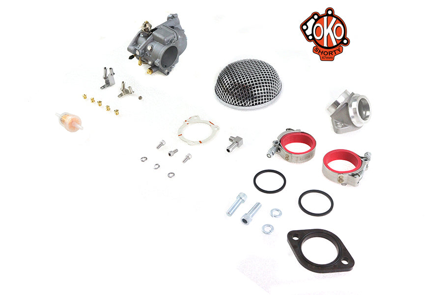 HARLEY OKO 47mm Shorty Vergaser-Kit passend für 1966-1977 FL, 1973-1977 FX, 1966-1977 XL,