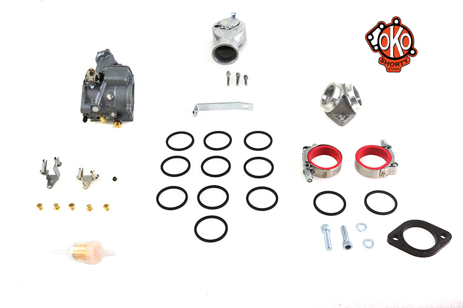 HARLEY OKO 47mm Shorty Vergaser-Kit Passend für 1966-1977 FL, 1973-1977 FX, 1966-1977 XL,