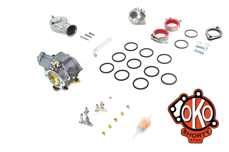 HARLEY OKO 47mm Shorty Vergaser-Kit Passend für 1966-1977 FL, 1973-1977 FX, 1966-1977 XL,
